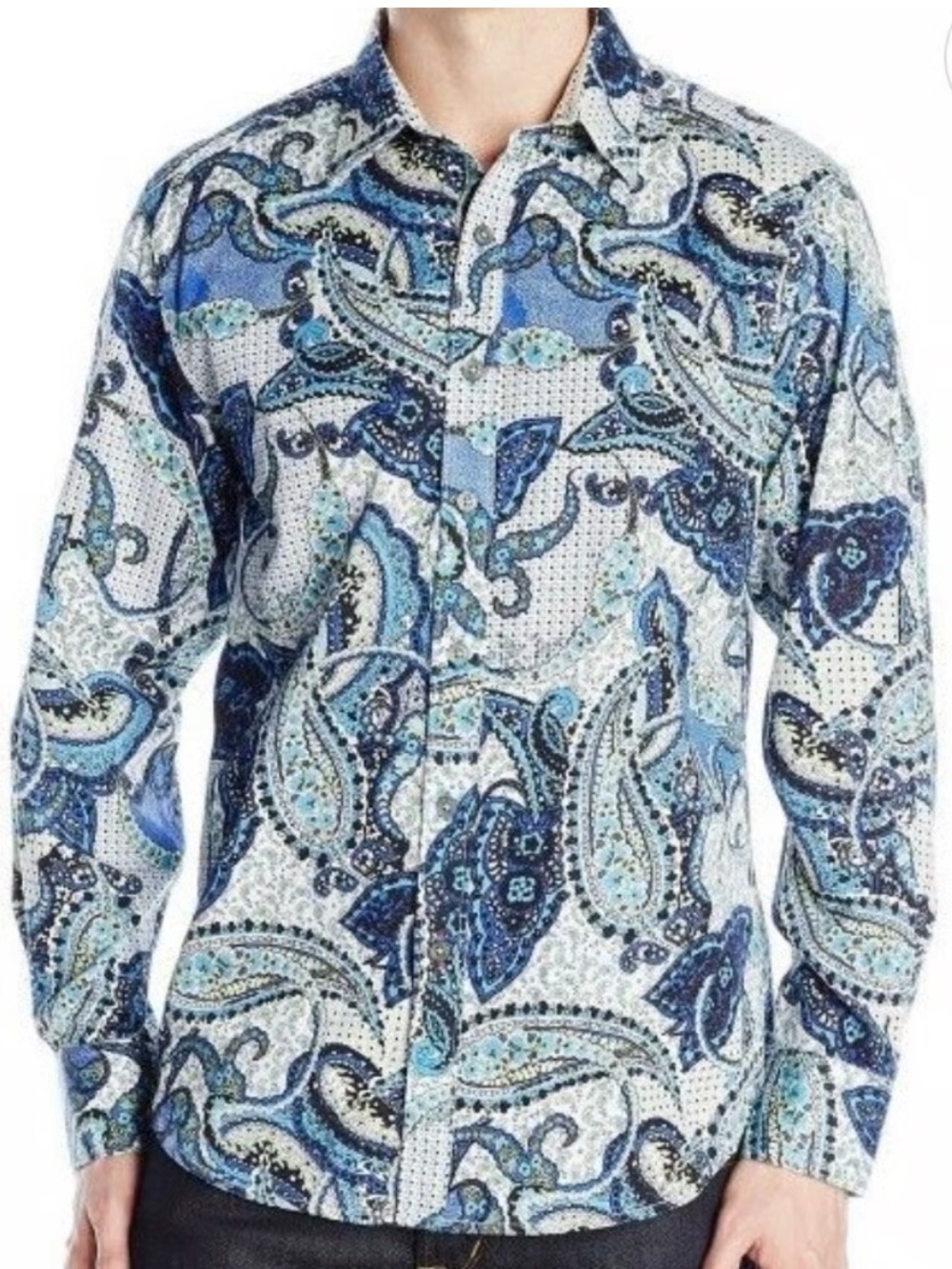 Robert Graham Exclusive Blue Steward Paisley Long-Sleeve Button-Down Shirt